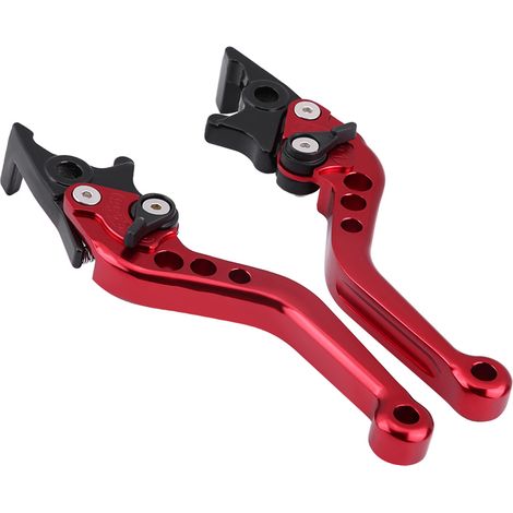 Roter CNC-gefräster Aluminium-Doppelscheibenbremshebel für Motorrad und Roller, 2er-Set, Custom-Modifikationsteil (1/5)