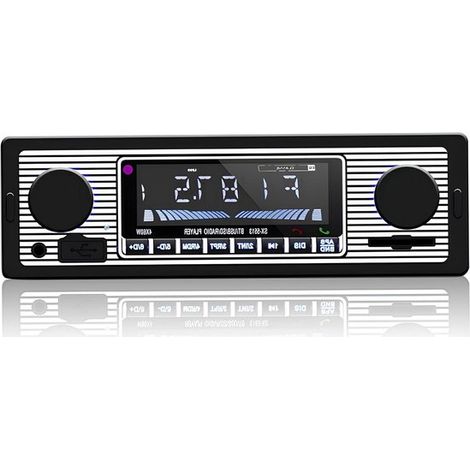 Autorradio con Bluetooth 4 x 60 W y radio FM, puerto USB/MP3/AUX, llamadas manos libres con control remoto inalámbrico. (1/5)