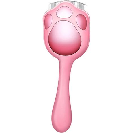 Brosse de massage pour animaux (chats et chiens), peigne de toilettage rose, douce pour la peau, prise en main confortable.