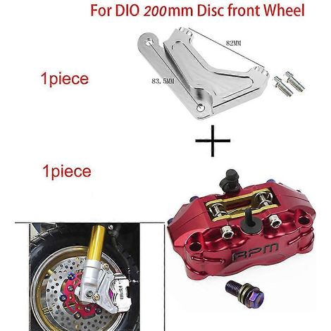 Étrier de frein de moto Rpm, disque de 82 mm, pour scooter Yamaha Aerox Jog Bws Nmax Xmax Rsz Wisp Force Dirt Pit Bike Grom Dio--200 Rouge C (1/5)