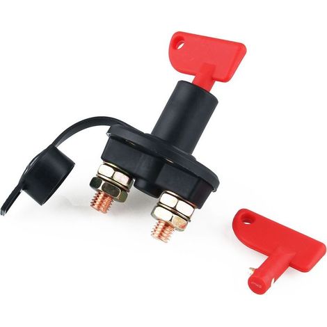 Interrupteur de coupure de batterie automobile – Anti-décharge, avec 2 trous filetés M10 et 2 bornes en cuivre pour une coupure sécurisée du courant-lsw (1/5)