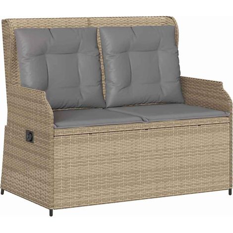 Banc de jardin,Banquette de jardin,Chaise avec coussin Beige Poly rotin CFW75421 (1/5)
