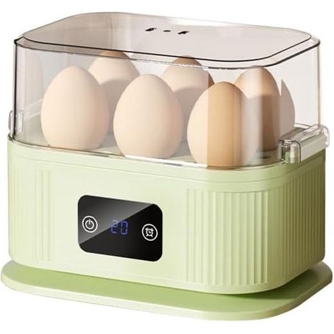 Cocedor de huevos, Mini cocedor de huevos portátil al vapor para uso doméstico, Cocción eléctrica rápida para hasta 6 huevos, Color verde (1/5)