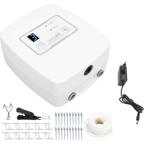 Système d'irrigation goutte à goutte DC12V réglable avec minuterie automatique et commande sans fil par téléphone pour plantes en pot et balcon (prise UE). (1/5)