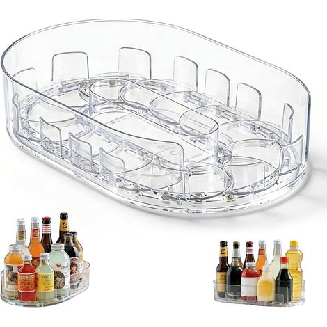 Organiseur de réfrigérateur - Plateau rotatif à 360° - Étagère à épices - Plateau rotatif - Rangement de cuisine Lazy Susan pour cuisine, réfrigérateur, armoires, garde-manger, plan de travail (1/5)