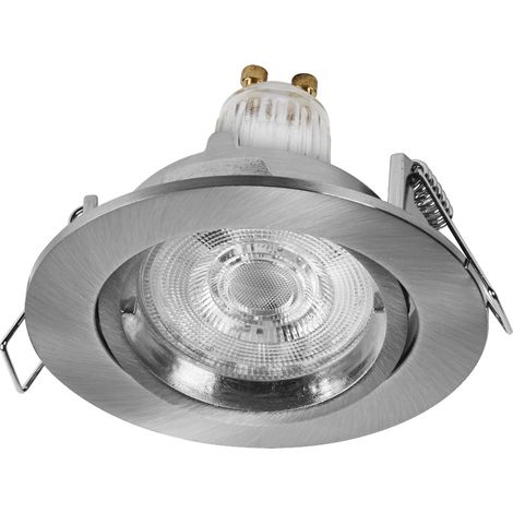 Spot Set Twistlock Spot LED encastrable flexible nickel satiné, 2,6 W 2700 K blanc chaud, aluminium, système Twistlock (1/2)