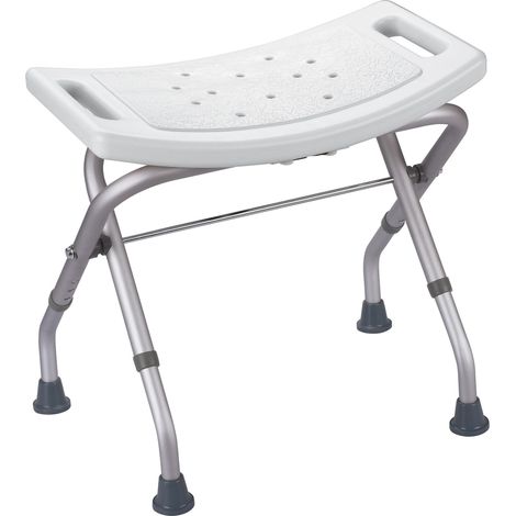 Tabouret de Douche Pliable Antidérapant Rectangulaire Max 120kg Surface Antidérapante Conçu pour Sécurité et Confort Compact et Pratique Blanc (1/5)