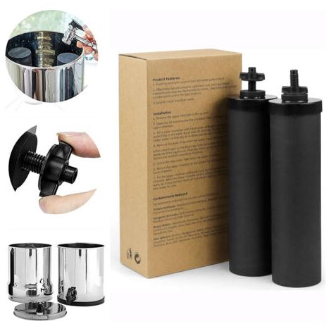 Lote de 2 filtros de agua para sistemas Berkey – Charbon actif et membrana UF – Reducción del 99,99% de contaminantes – Capacidad 22 700 litros – Catherine