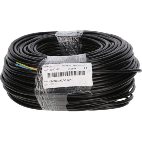 Gehäusekabel H03VV-F (OMY) 3x1,5 oz schwarz 300/300V /100m/
