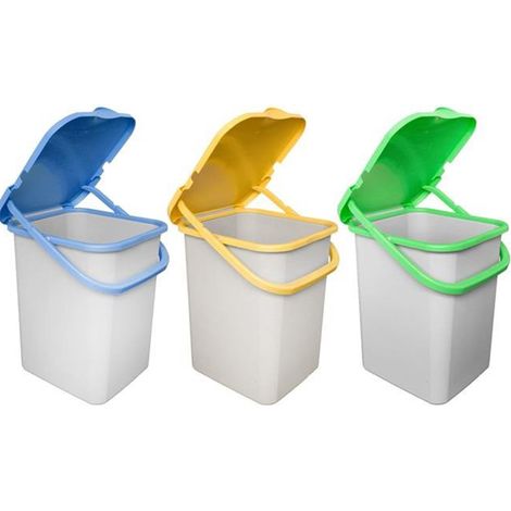 SET 3 PREMI PATTUMIERE 18 LT PER LA RACCOLTA DIFFERENZIATA