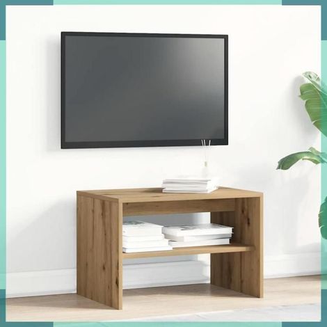 859108 Meuble TV chêne artisanal 60x40x40 cm bois d'ingénierie (1/5)