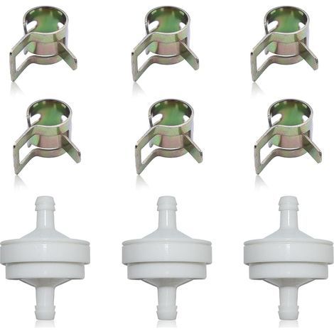 Lot de 3 Filtres à Essence Pour Tondeuse Autoportée, Filtres à Huile avce Colliers de Serrage pour Tuyau d'huile, Remplacement Pour 394358 298090 297298 (1/5)