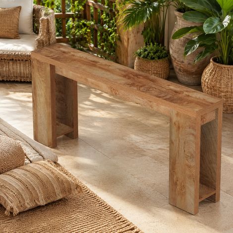 Consolle da ingresso 160 x 30 x 85 cm marrone, stile rustico, pannelli truciolari E1 MEUBLIV (1/5)