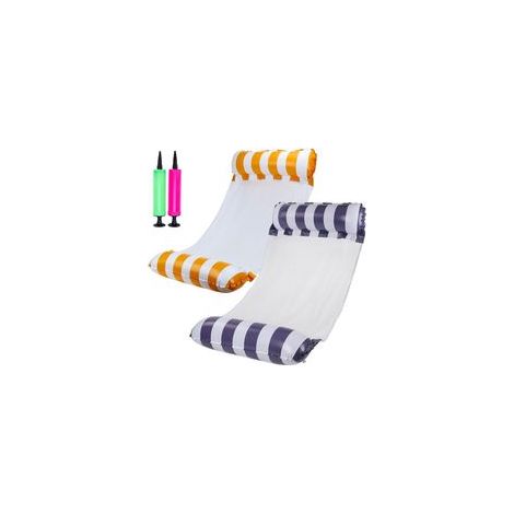 Lote de 2 matelas gonflables para piscina – 130 x 70 cm – PVC duradero – Capacidad 110 kg – Utilización como hamaca o chaise longue
