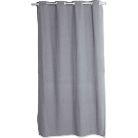 Rideau 8 oeillets 135x240 DUNE coton recyclé coloris GRIS CLAIR (1/5)