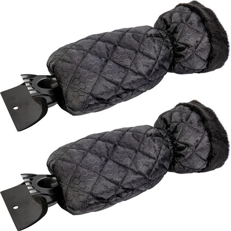 Lot de 2 Grattoirs à Glace pour Voiture - Grattoir Pare Brise Voiture Gant pour Vitres, Grattoirs à Neige avec Doublure Imperméable, Enlève la Glace et Garde Les Mains au Chaud - 2 PCS (1/5)