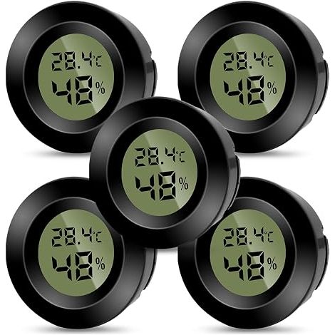 5PCS Hygromètre Numérique Thermomètre Intérieur Thermometre Frigo Digital, Thermomètre D'ambiance Moniteur de Température et Humidimètre à Précision Capteur Humidité Température (1/4)