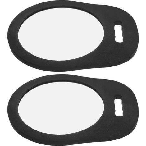 Miroir de Coiffure Rond Grand Format 2 Pièces, Mousse et Verre Noir (1/5)