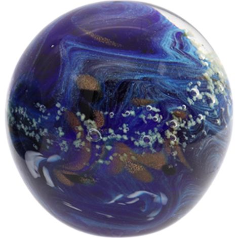 Fermacarte in vetro blu da 9 cm - Accessorio da ufficio elegante e funzionale per decorare la tua scrivania