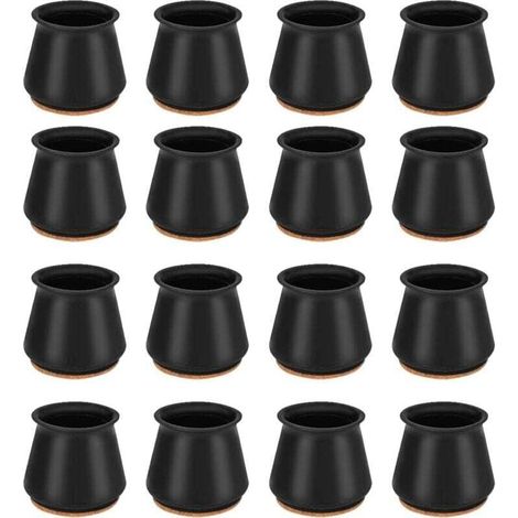 ERQVHQV Stuhlbeinschoner, 16 Stück Silikon-Stuhlbeinüberzüge, Stuhlbeinkappen, Büro- und Stuhlbeinschoner, Runde Stuhlbeinkappen für 25-30 mm runde Beine (1/4)