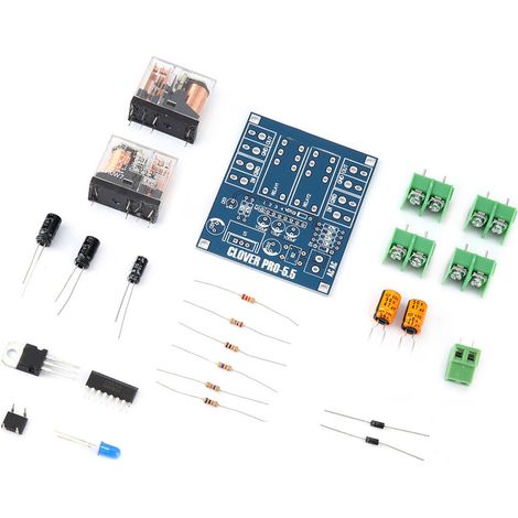 12-24V AC Dual-Relais-Spannungsregler-Lautsprecherschutzplatinenmodul DIY-Kit (1/5)
