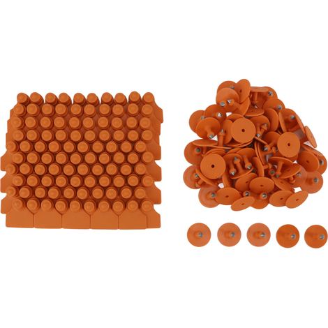 Lot de 100 boucles d'oreilles d'identification vierges en TPU pour bétail (porcs, agneaux, bovins) - Accessoires d'élevage (1/5)