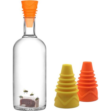 Lot de 2 pièges à mouches des fruits - Attrape-mouches pour table et cuisine - Piège réutilisable en silicone - Solution pratique contre les moucherons (1/5)
