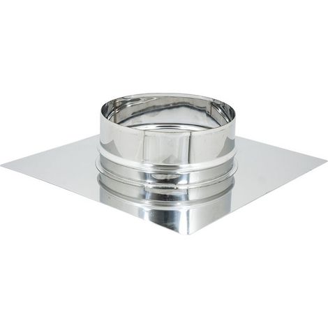 Base forata inox 6 decimi da 300x300mm a innesto m 150 - 250mm, diametro 230mm