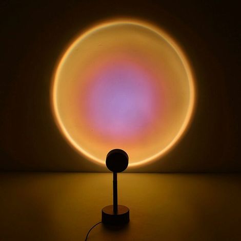 180 degree rotation sunset lamp, romantic visual sunset projection lamp, with USB (1/5)