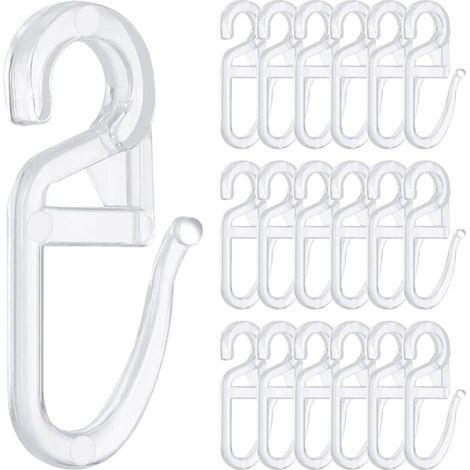 CSPARKV 150 Pièces Crochets À Rideaux Avec Œillets, Crochet Rideau De Ø 6 Mm, Crochet De Rideaux Plastique, Crochet Rideau Rail Pour Rails Et Tringles À Rideaux Accessoire De Rideaux(Transparent)