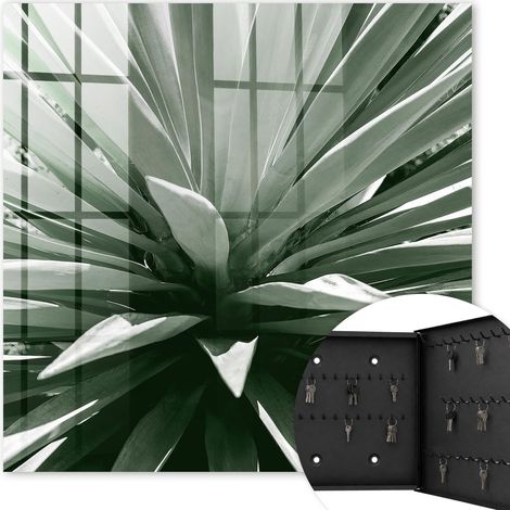 Armoire à clés - (30 cm x 30 cm) - Boîte à clés murale - Coffret de rangement pour clés - Couleur noire - Ouverture vers la droite - Pour maison et bureau - Agave