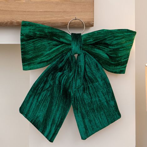 44cm x 45cm Emerald Green Velvet Christmas Bow (1/5)