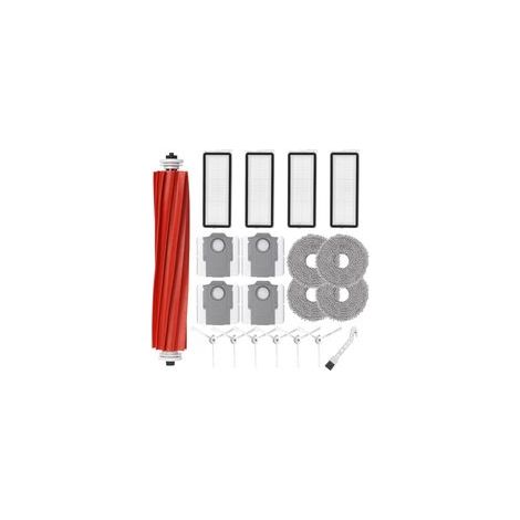 Kit d'accessoires pour aspirateur robot Roborock Qrevo S/MaxV/Pro – 1 brosse rouleau, 4 filtres HEPA, 4 serpillères, 6 brosses latérales, 4 sacs à poussière