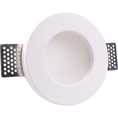 PORTAFARETTO GU10 TONDO IN GESSO BIANCO DA INCASSO - DESIGN ELEGANTE E FACILMENTE VERNICIABILE (1/5)