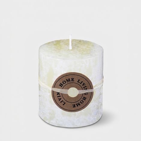 Vela aromática de vainilla cilíndrica 7 cm - Blanco roto (1/2)
