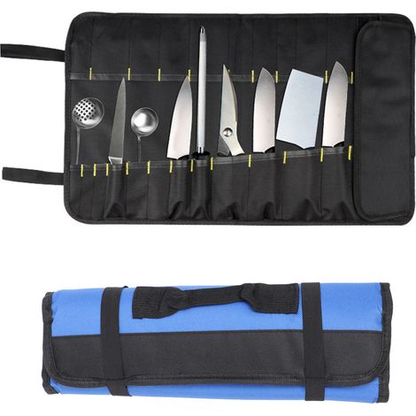 Sac à outils enroulable portable en toile étanche multifonction pour bricolage bois 22 poches (1/5)