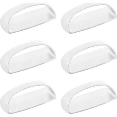 Juego de 6 tiradores adhesivos instantáneos para cajones y puertas correderas, sin taladro, para ventanas y armarios (blanco) (1/5)