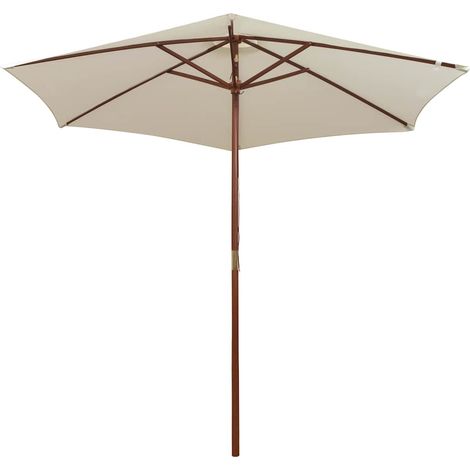 Maison Exclusive - Sonnenschirm 270×270 cm Holzstange Cremeweiß (1/5)
