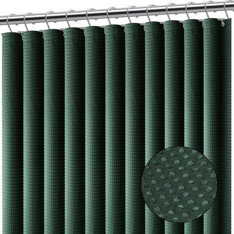 Rideau de Douche en Tissu gaufré épais pour Salle de Bain, 180 x 180 cm, Vert (1/5)