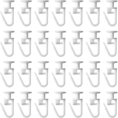 50 Stück Gardinenschienen, Gardinenschienengleiter, Cliphaken, Gardinenhaken für Schienentyp Gardinenschiene FLITI