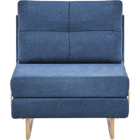 Sillón cama individual de tela sofá para 1 persona plegable azul Jerslev (1/5)