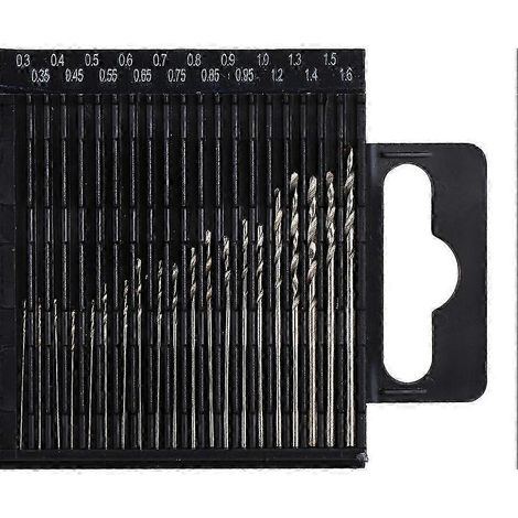 Coffret de 20 mini forets hélicoïdaux en acier rapide, compatible avec le perçage du bois, avec boîte à outils. (1/5)