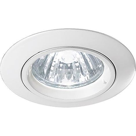 Faretto led 1x50w incasso soffitto gu10 rotondo fisso bianco metallo Ø83mm foro 68mm ip20 rossini illuminazione 5128-b