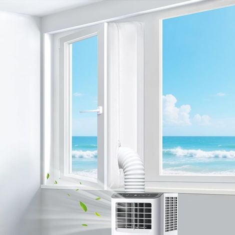 Joint de fenêtre de climatisation 400 cm pour climatiseurs mobiles et déshumidificateurs à évacuation - Arrêt efficace de la chaleur et hydrofuge - Joint de fenêtre adapté pour fenêtres de toit (1/5)
