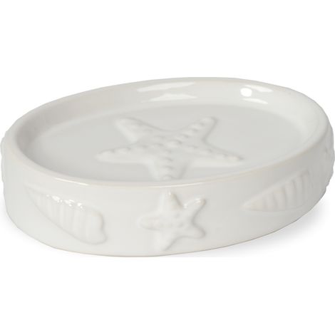 Metaform - Porta sapone da appoggio Bianco in Ceramica Mod. Amélie