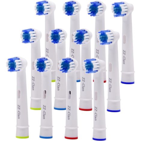 Têtes de brosse compatibles avec Oral-B à dents électriques, compatibles avec OralB Precision Clean, Vitality, Oral B Professional Care, têtes de brosse de rechange (12 têtes de brosse) (1/5)