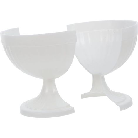 TOYANDONA Lot de 2 jardinières murales rustiques, en plastique blanc, style romain, (1/5)