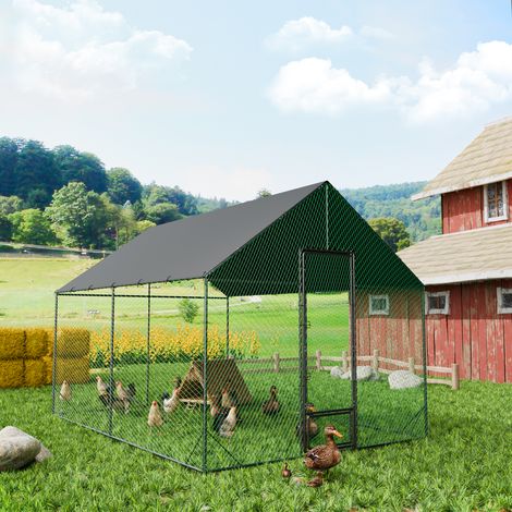 BingoPaw XL Large Metal Chicken Coop Upgrade Poultry Cage Mesh Animals Run Pen Breed Shed, XL - 405 x 300 x 276cm (1/5)