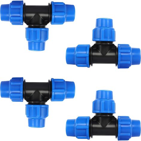 Raccord en T PE 20mm,4 PCS Raccord Tuyau pour Tuyau PE Raccords de Dérivation Angulaire 20x20x20mm Connecteur pour Tuyaus d‘Arrosage et de Pose Compatible PVC/PPR Montage Rapide Sans Outil (1/5)