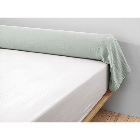 taie de traversin 43 x 185 cm gaze de coton unie gaïa eucalyptus (1/3)